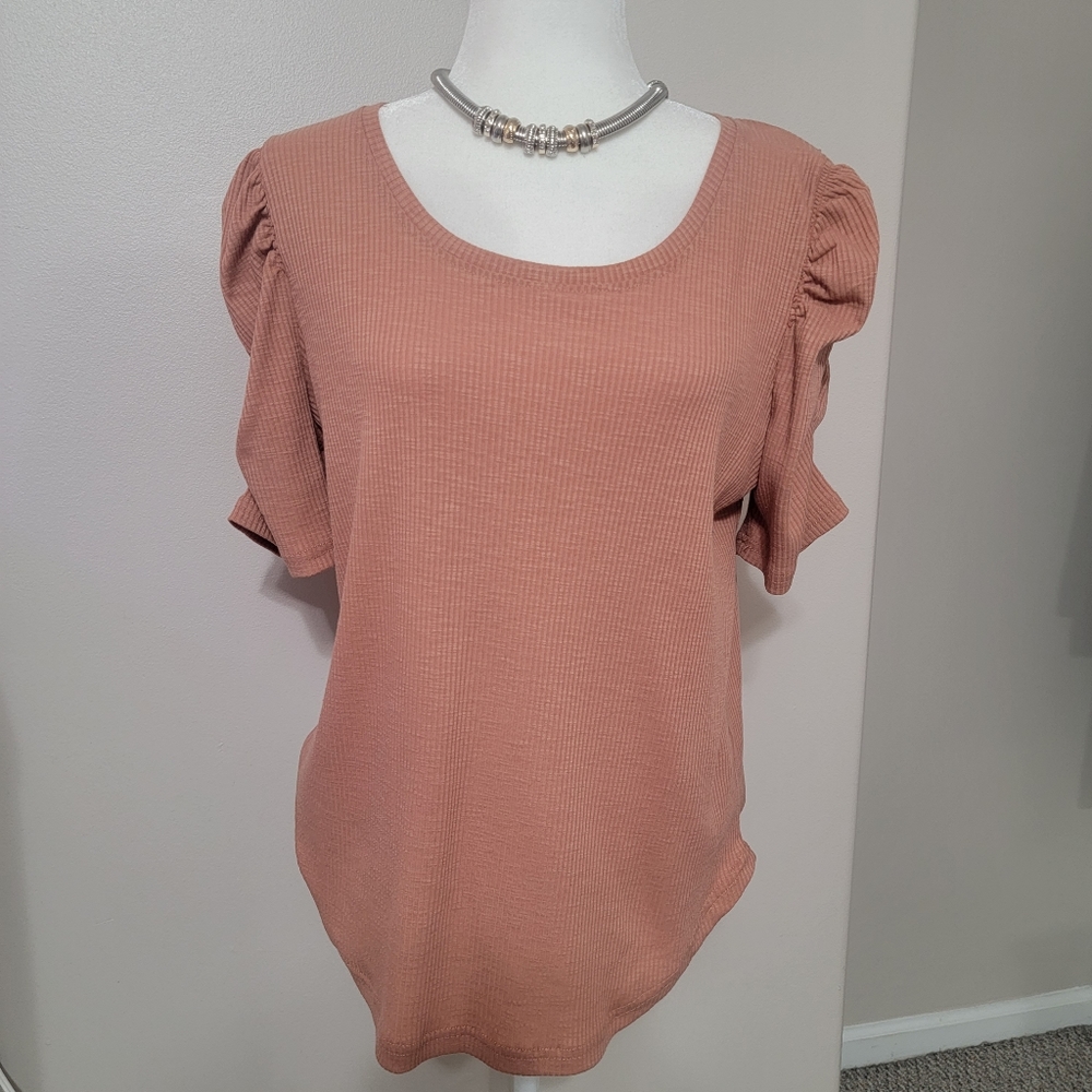 Jane + Delancey Puff-Sleeve Bibbed Top